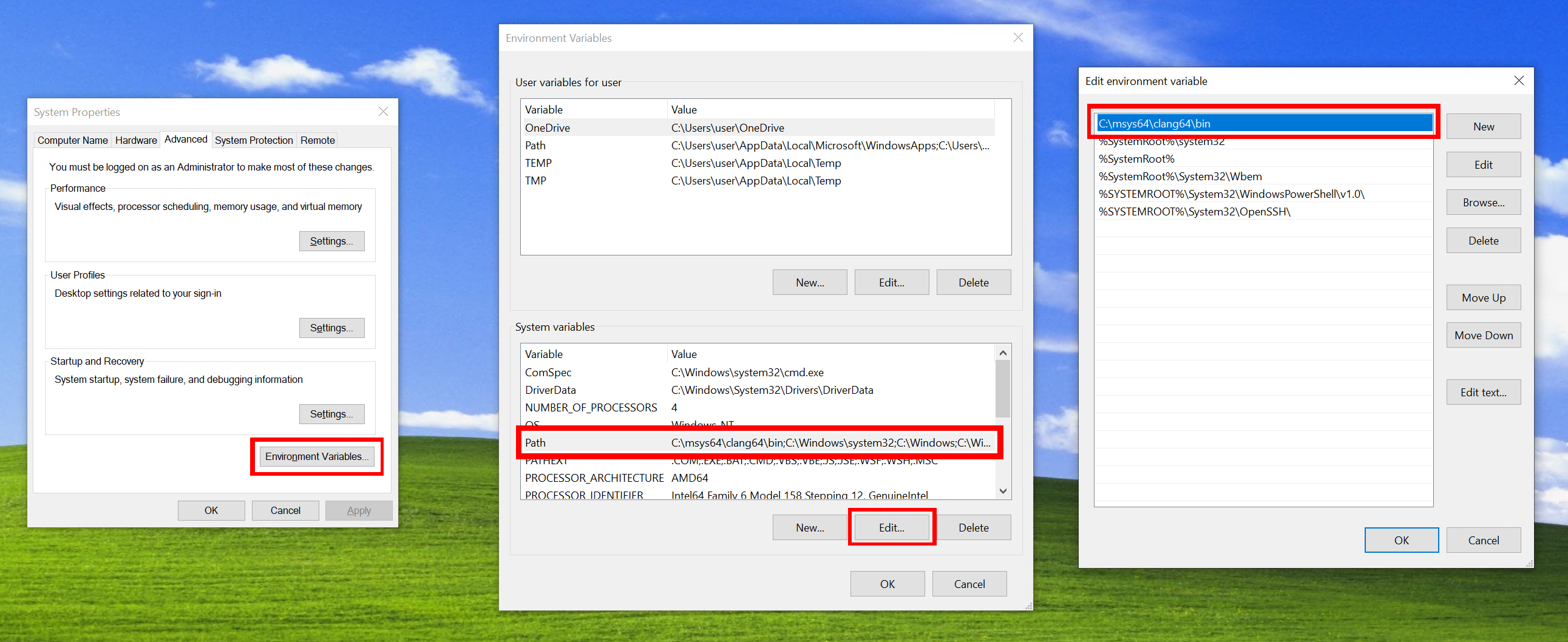 Modifying the value of PATH in Windows