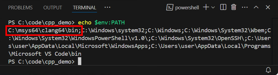 New value of PATH in PowerShell