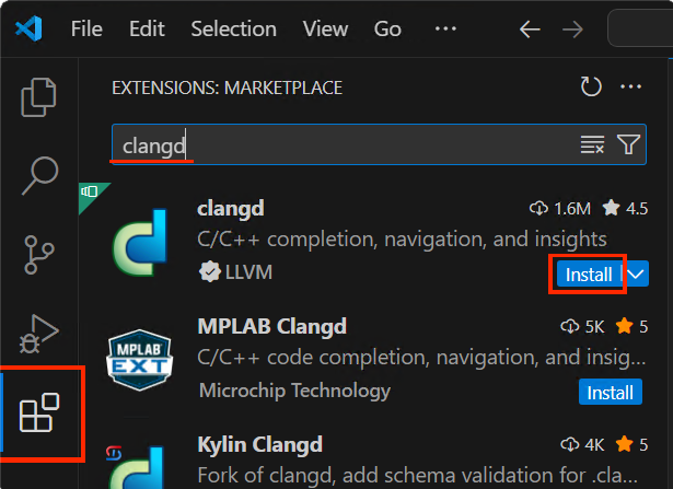 Clangd in the VS Code marketplace