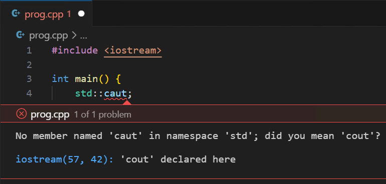 Underlined errors in VS Code